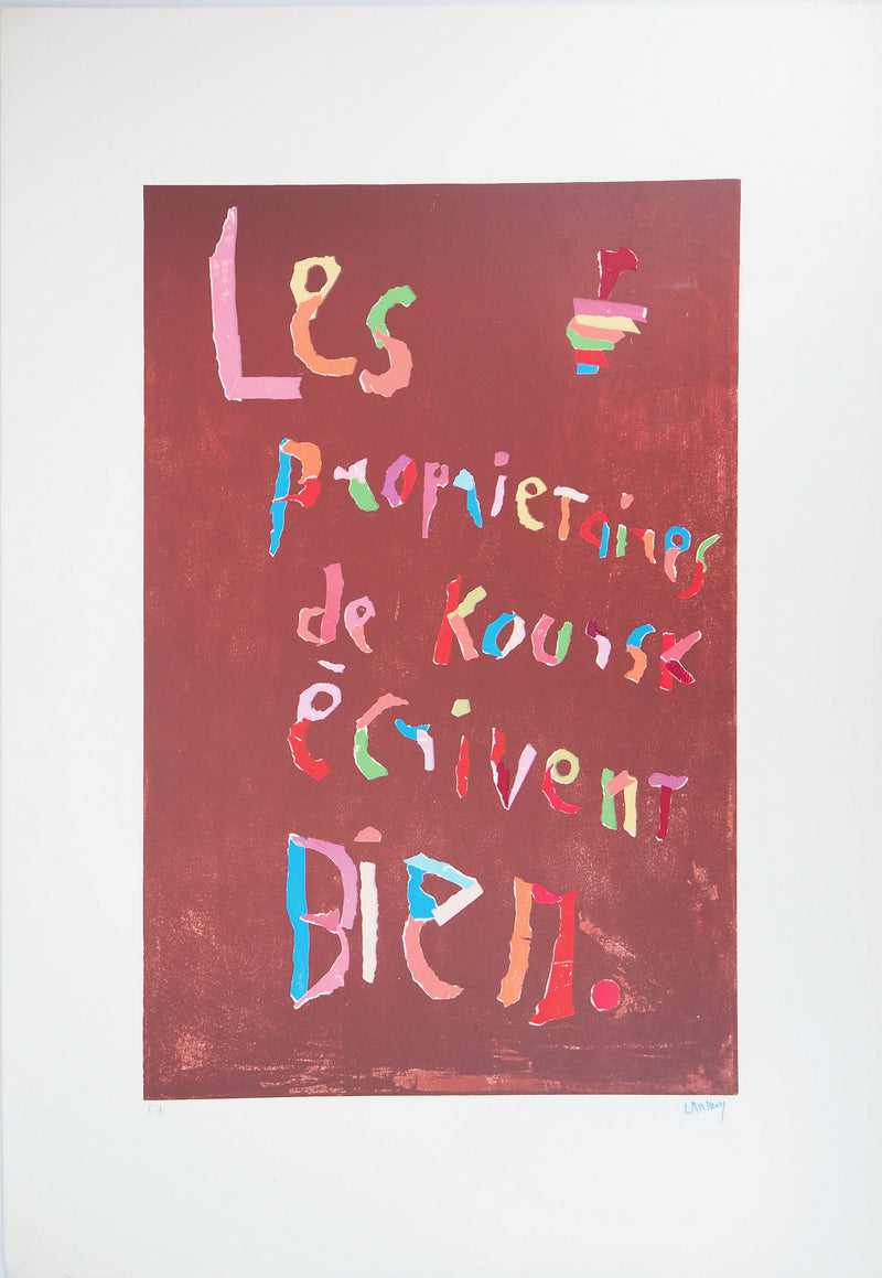 André LANSKOY : Les propriétaires, Lithographie originale signée