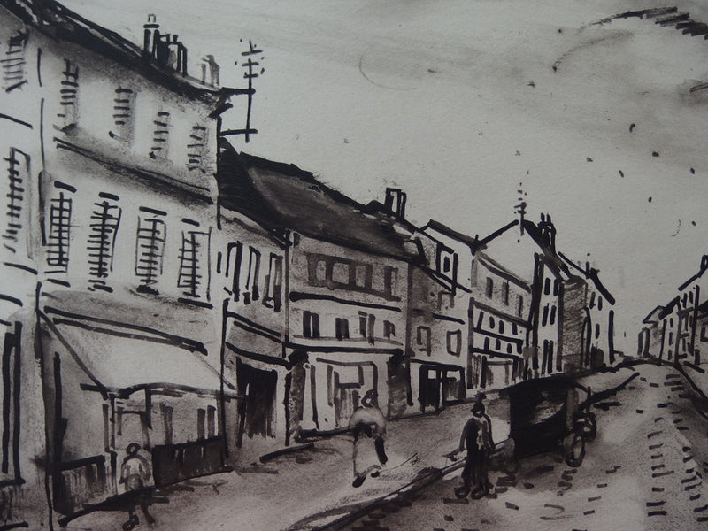 Maurice DE VLAMINCK : La rue populaire, Gravure originale signée