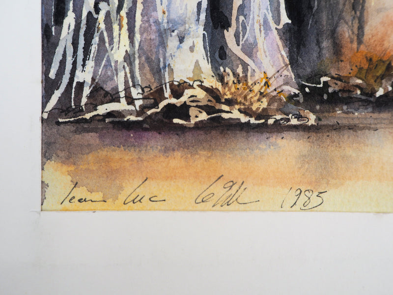 Jean Luc LE GALL : Le bateau échoué, Aquarelle originale signée