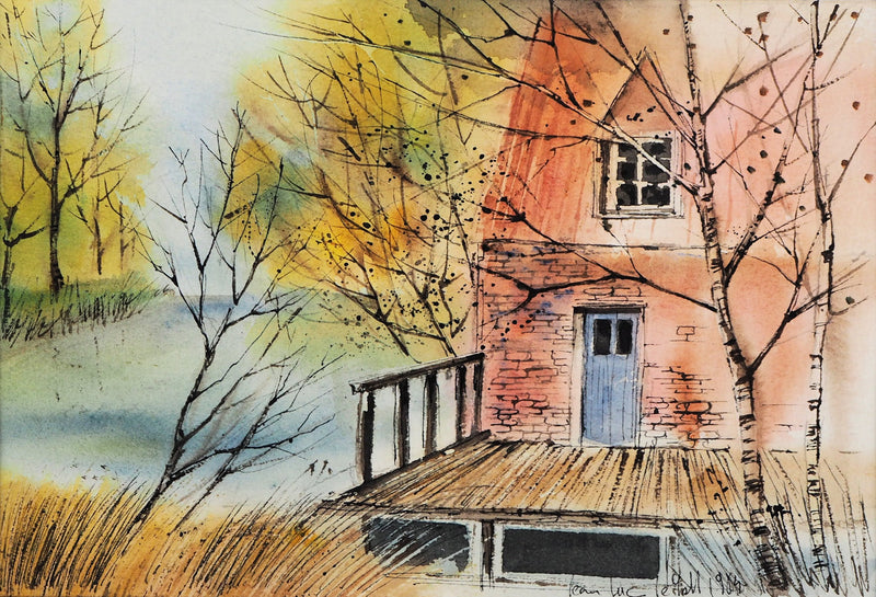 Jean Luc LE GALL : Le moulin en Picardie, Aquarelle originale signée