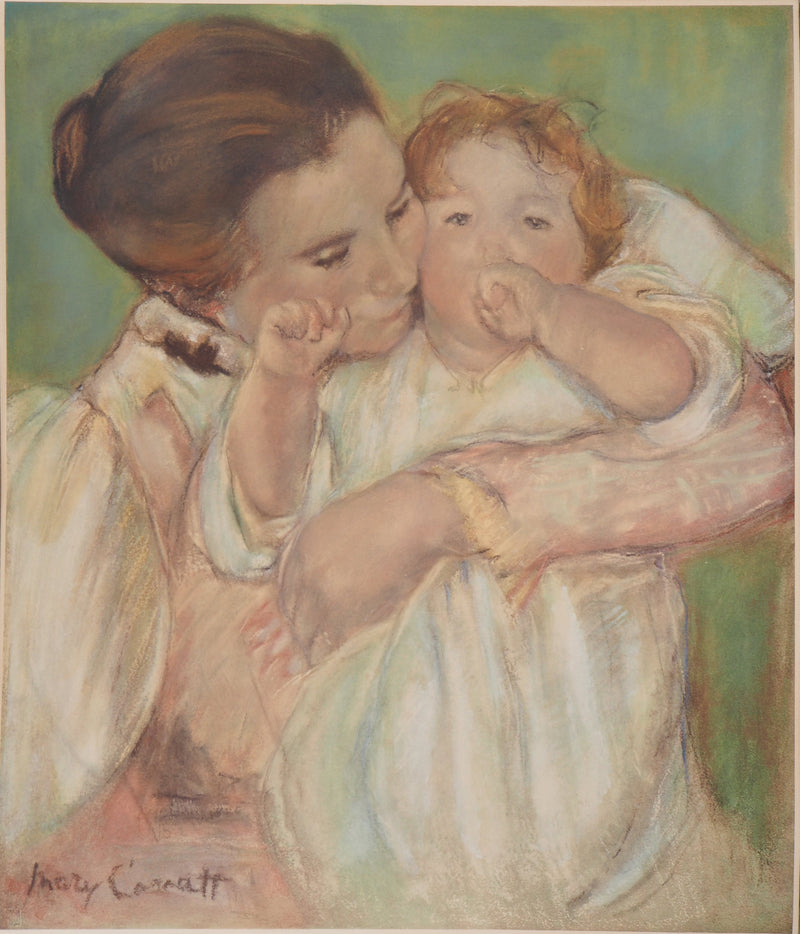 Mary CASSATT : Tendresse maternelle : Mère et enfant, Lithographie signée