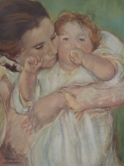 Mary CASSATT : Tendresse maternelle : Mère et enfant, Lithographie signée