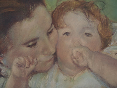 Mary CASSATT : Tendresse maternelle : Mère et enfant, Lithographie signée
