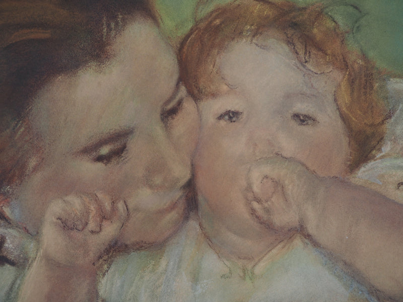 Mary CASSATT : Tendresse maternelle : Mère et enfant, Lithographie signée