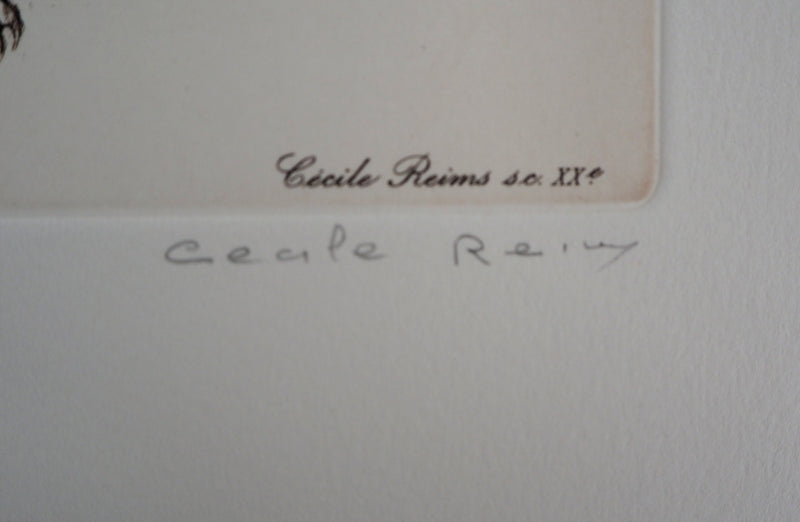 Cécile REIMS : Les rats qui s’entre-dévorent, R, Gravure originale signée