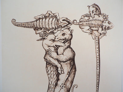 Cécile REIMS : Les rats qui s’entre-dévorent, R, Gravure originale signée
