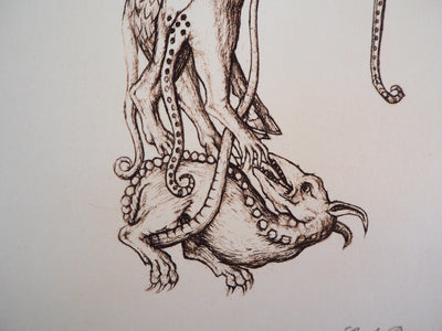 Cécile REIMS : Les rats qui s’entre-dévorent, R, Gravure originale signée