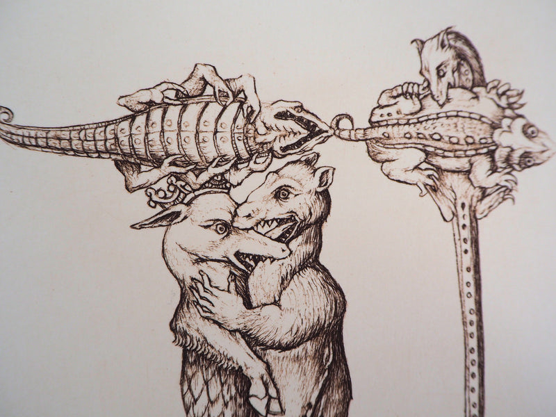 Cécile REIMS : Les rats qui s’entre-dévorent, R, Gravure originale signée