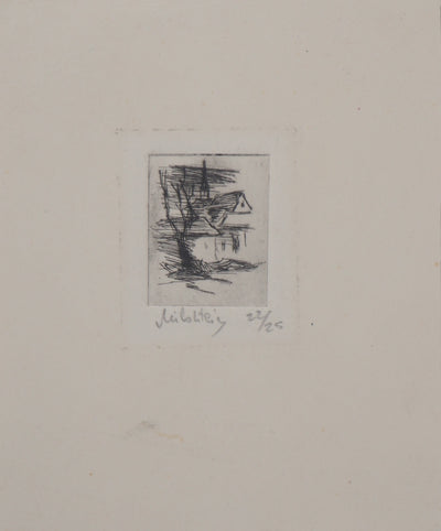 Zvi MILSHTEIN : Paysage de campagne, Gravure originale signée