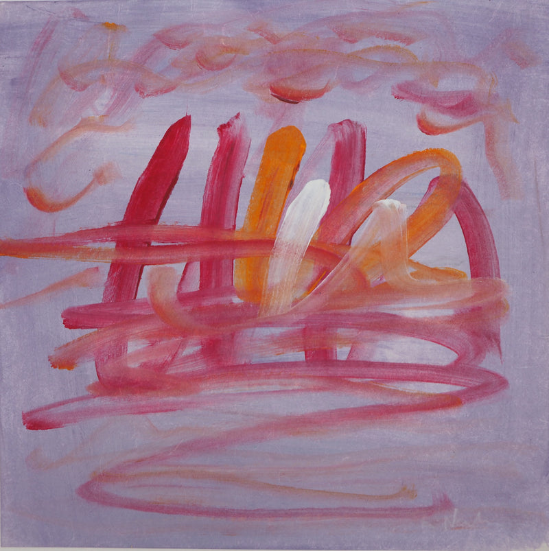 Ervin NEUHAUS : Ondes colorées, Gouache originale signée