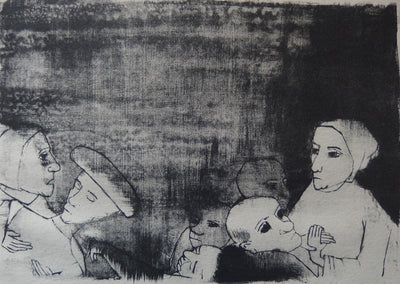 François HEAULMÉ : Solidarité, Lithographie originale signée