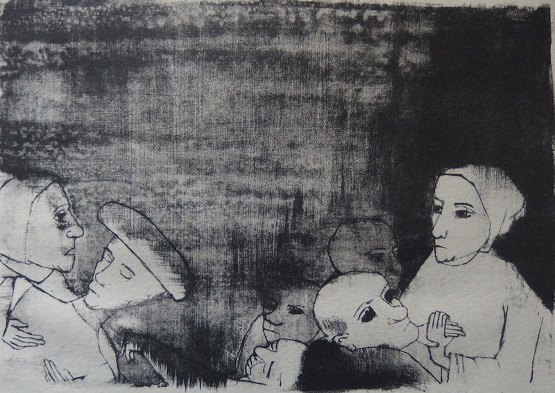 François HEAULMÉ : Solidarité, Lithographie originale signée