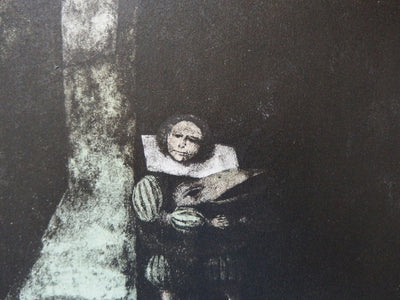 BTIna François HEAULMÉ, Portrait of a Breton woman, Original signed lithograph