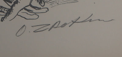 AFFdV Ossip ZADKINE: Mythology Hercules and the bird of Lake Stymphale, Original signed lithograph
