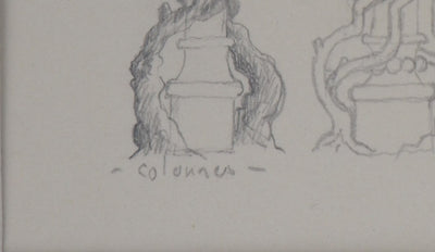 François HOUTIN : Les colonnes, Dessin original signé