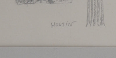 François HOUTIN : Les colonnes, Dessin original signé