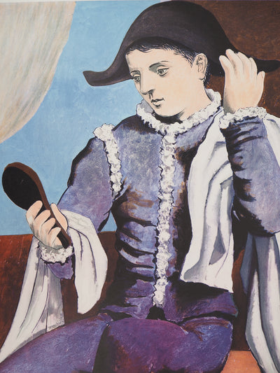 Pablo PICASSO : Arlequin avec un miroir, Affiche originale (photo de détail 2) - Crédit photo : Galerie Art.Paris