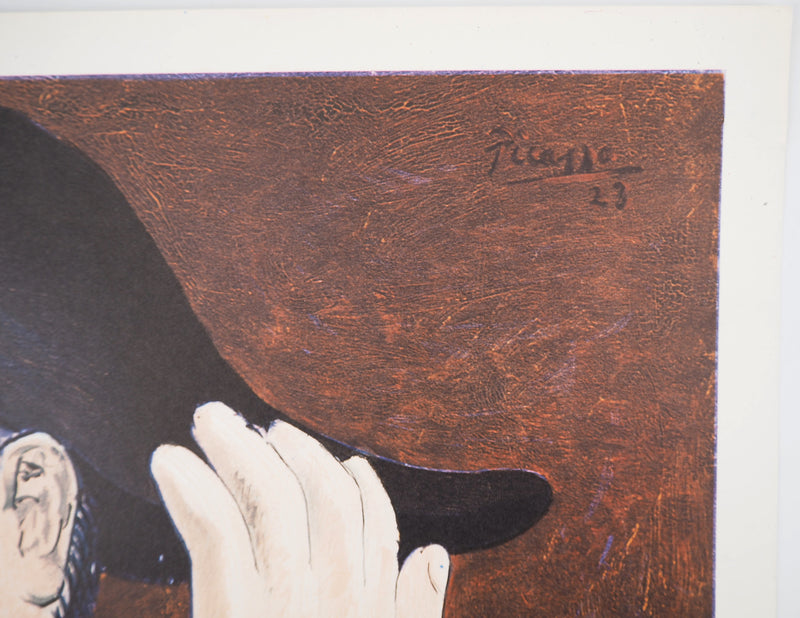 Pablo PICASSO : Arlequin avec un miroir, Affiche originale (photo de détail 5) - Crédit photo : Galerie Art.Paris