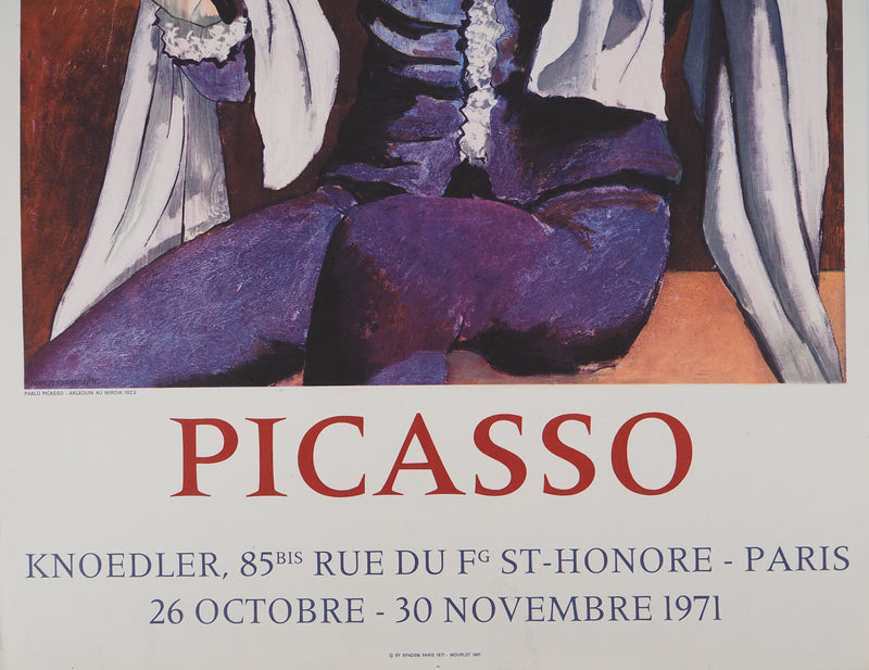 Pablo PICASSO : Arlequin avec un miroir, Affiche originale (photo de détail 6) - Crédit photo : Galerie Art.Paris
