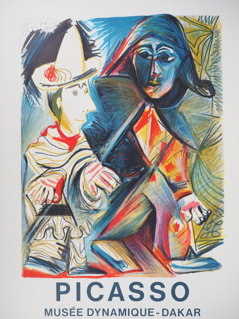 Pablo PICASSO : Arlequin et pierrot, Affiche originale (photo de détail 6) - Crédit photo : Galerie Art.Paris