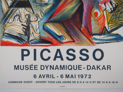 Pablo PICASSO : Arlequin et pierrot, Affiche originale (photo de détail 5) - Crédit photo : Galerie Art.Paris