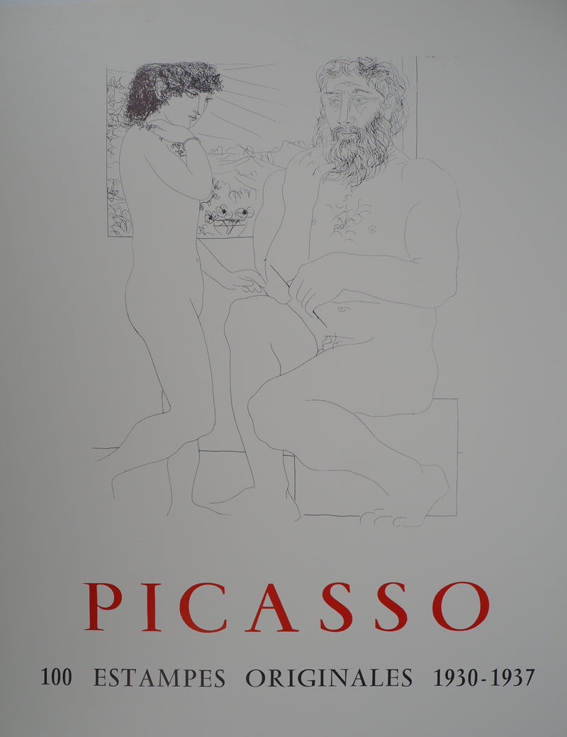 Pablo PICASSO : Sculpteur et modèle debout, Affiche originale (photo de détail 2) - Crédit photo : Galerie Art.Paris