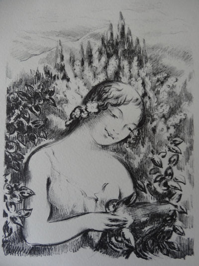 René PIOT : Douce bergère (Chloé), Lithographie originale (photo de détail 2) - Crédit photo : Galerie Art.Paris