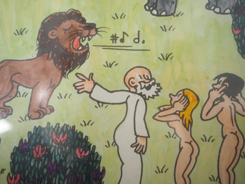 Jean EFFEL : Adam et Eve avec le lion et l&