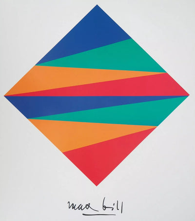 Max BILL : Unité des couleurs, Affiche originale d'époque signée