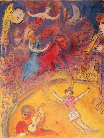 Marc CHAGALL : Marc Chagall: 25 livres illustrés - Le cirque, Affiche original (photo de détail 2) - Crédit photo : Galerie Art.Paris