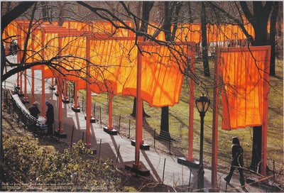  et Jeanne-Claude CHRIST : Gates and Orange Curtains : Central Park New York, Affiche originale (vue générale) - Crédit photo : Galerie Art.Paris