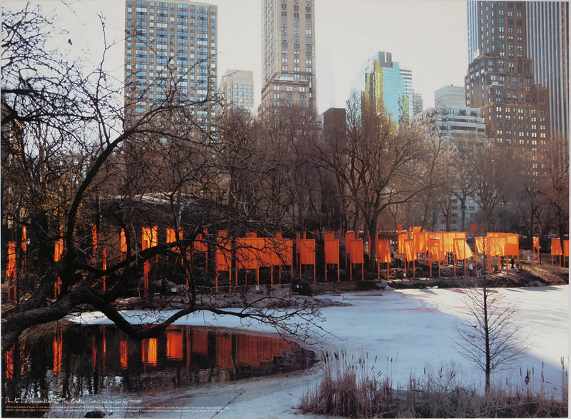  et Jeanne-Claude CHRIST : Gates near Frozen Lake : Central Park New York, Affiche originale (vue générale) - Crédit photo : Galerie Art.Paris