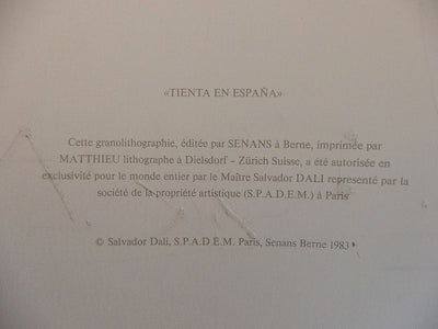 Salvador DALI : Tienta en Espana, Lithographie originale (photo de détail 8) - Crédit photo : Galerie Art.Paris