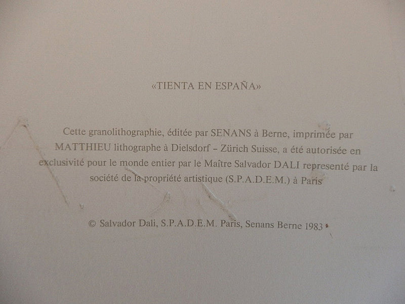 Salvador DALI : Tienta en Espana, Lithographie originale (photo de détail 8) - Crédit photo : Galerie Art.Paris