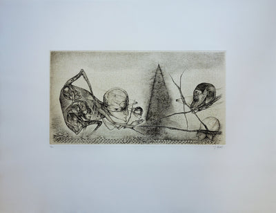 Fred DEUX : Les croyants, Gravure originale (vue générale) - Crédit photo : Galerie Art.Paris