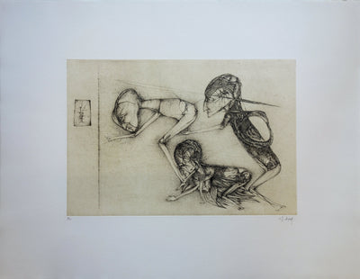 Fred DEUX : Le miroir, Gravure originale (vue générale) - Crédit photo : Galerie Art.Paris