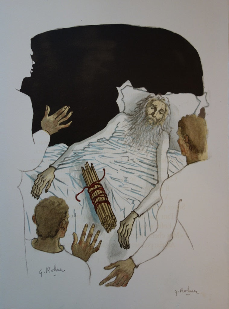 Georges ROHNER : Le père et ses enfants, Lithographie originale (vue générale) - Crédit photo : Galerie Art.Paris