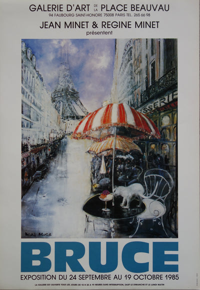 Michel BRUCE : Chat à la Tour Eiffel, Affiche originale (vue générale) - Crédit photo : Galerie Art.Paris