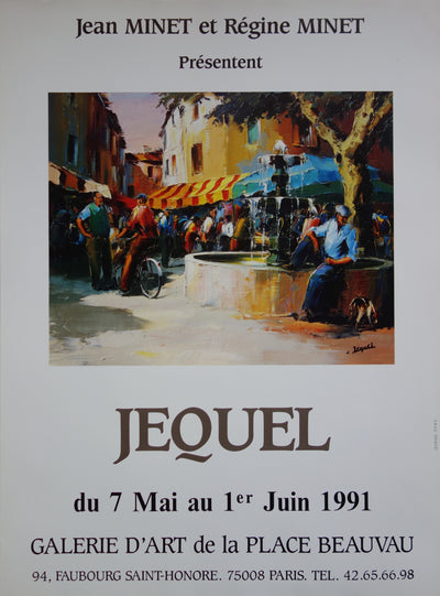 Christian JEQUEL : Marché dans un village de Provence, Affiche originale (vue générale) - Crédit photo : Galerie Art.Paris