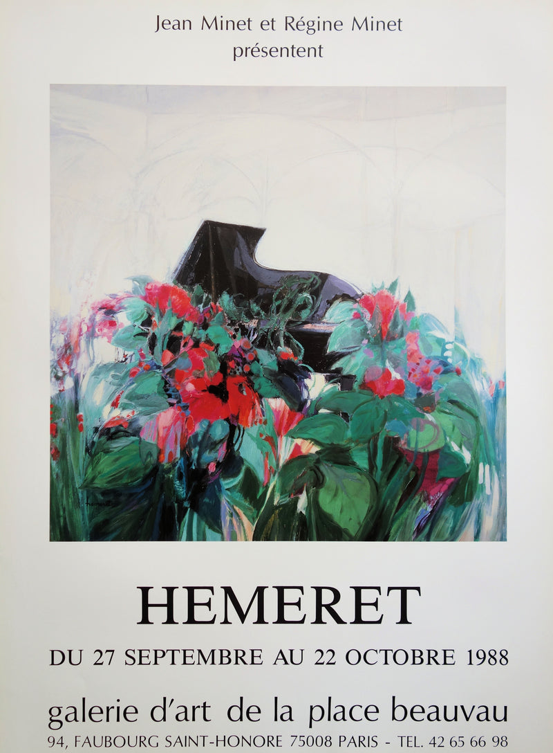 Claude HEMERET : Piano au bouquet, Affiche originale (vue générale) - Crédit photo : Galerie Art.Paris