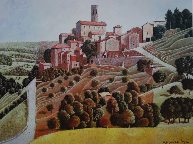 François SZULMAN : Village en Provence, Affiche originale (photo de détail 2) - Crédit photo : Galerie Art.Paris