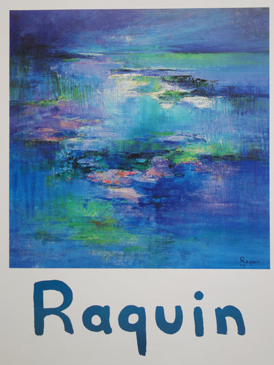 Iris RAQUIN : Hommage à Monet, Impression Nymphéas, Affiche originale (photo de détail 2) - Crédit photo : Galerie Art.Paris