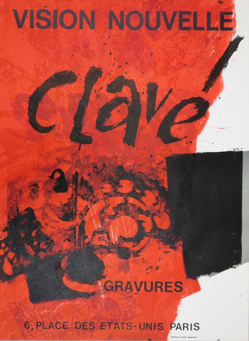 Antoni CLAVE : Exposition 1972 (gravures), Affiche originale (vue générale) - Crédit photo : Galerie Art.Paris