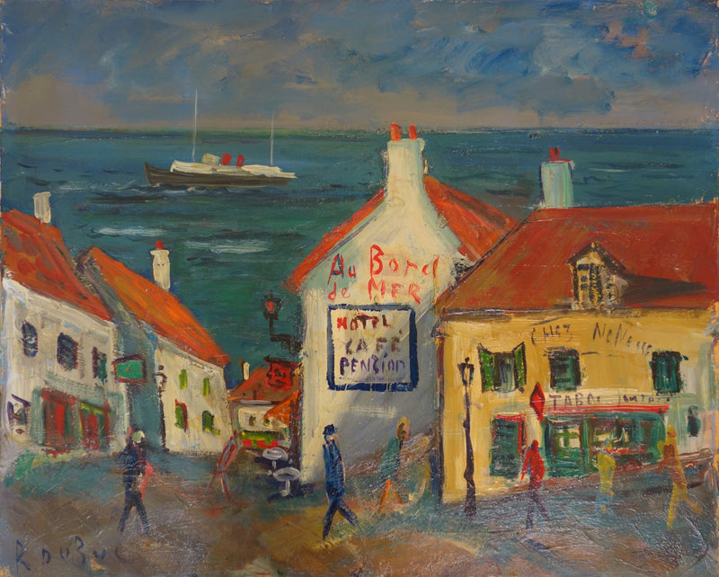 Roland DUBUC : Rue de Trouville vers la mer, Tableau original (vue générale) - Crédit photo : Galerie Art.Paris