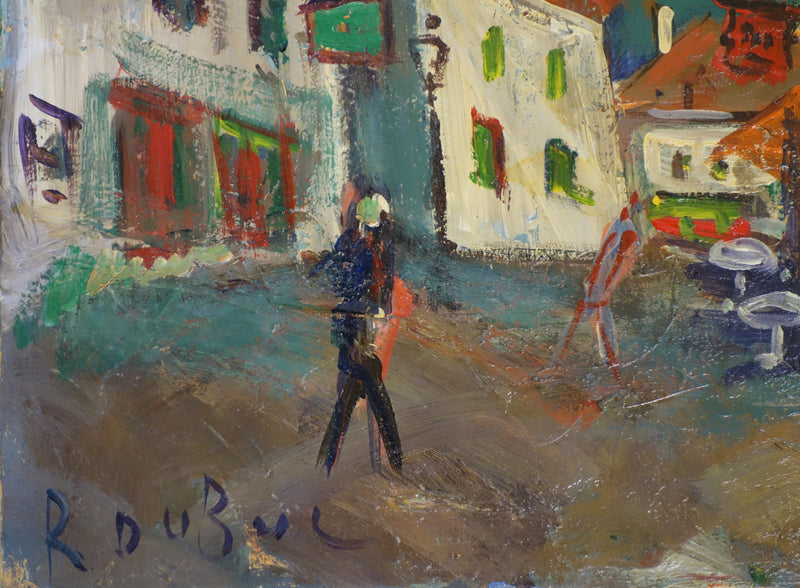 Roland DUBUC : Rue de Trouville vers la mer, Tableau original (photo de détail 2) - Crédit photo : Galerie Art.Paris