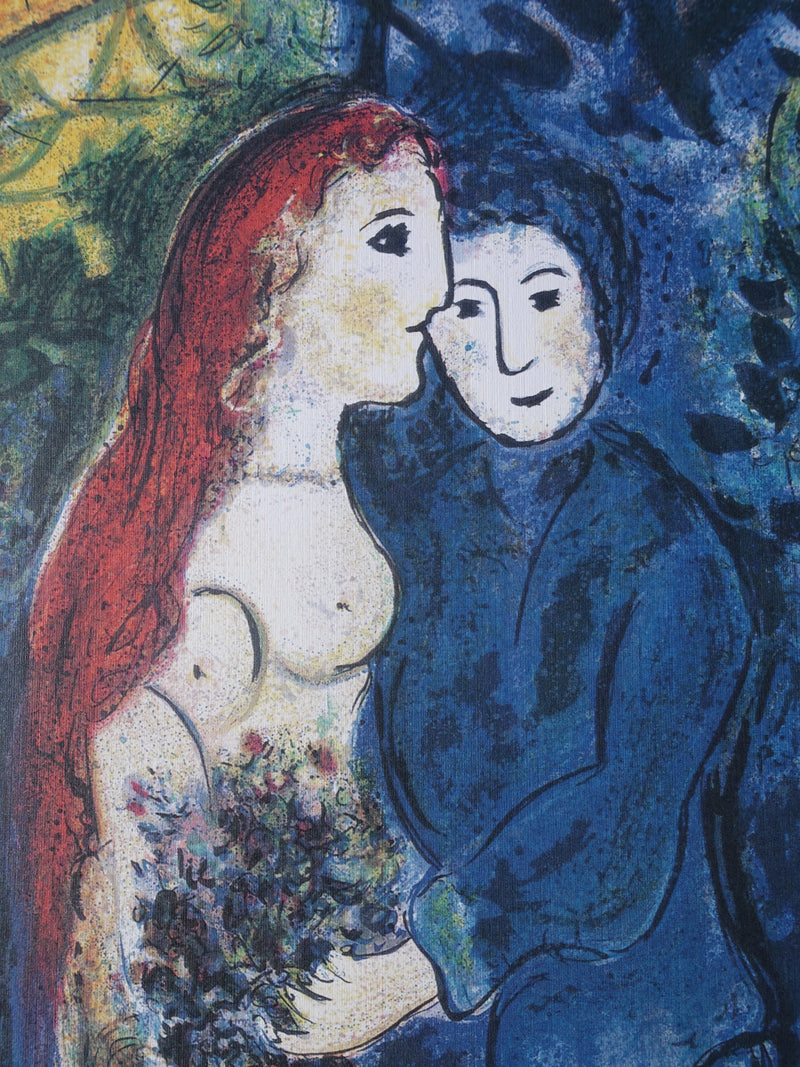 Marc CHAGALL : Les mariés, Lithographie originale (photo de détail 8) - Crédit photo : Galerie Art.Paris