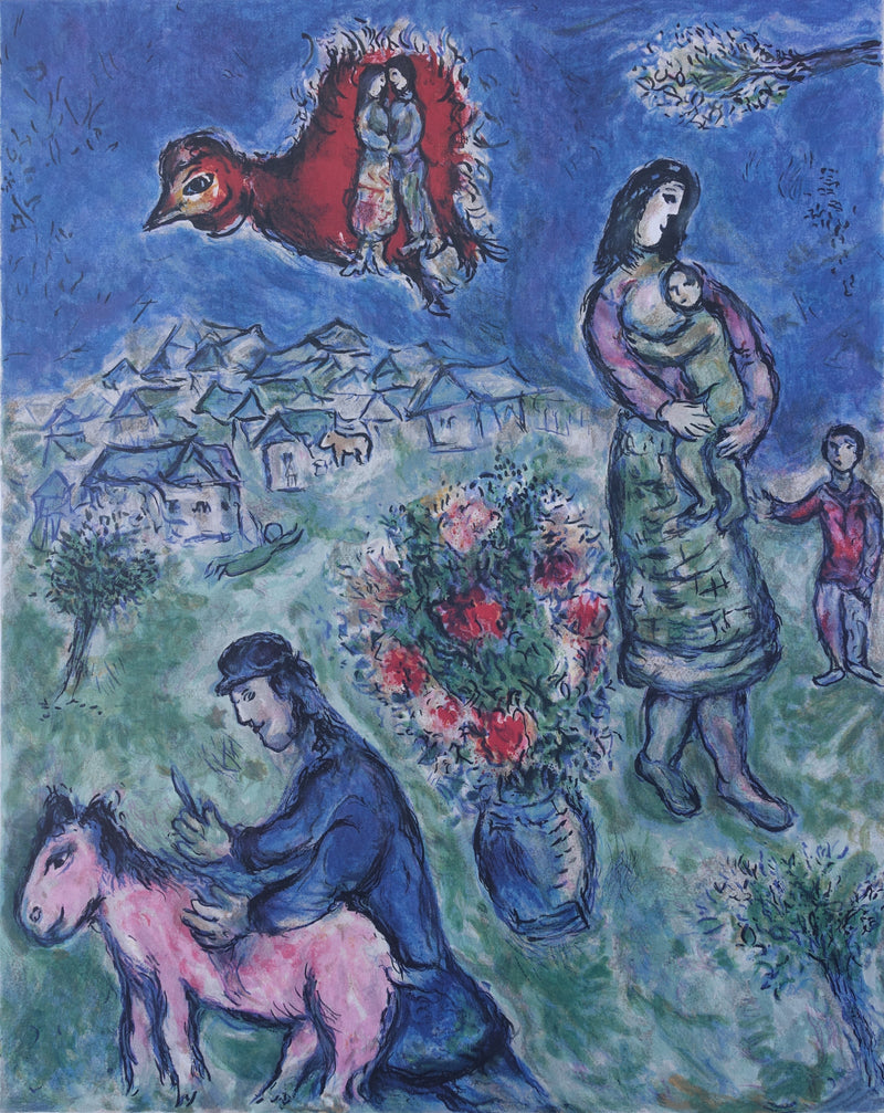 Marc CHAGALL : La route du village, Lithographie originale (photo de détail 2) - Crédit photo : Galerie Art.Paris