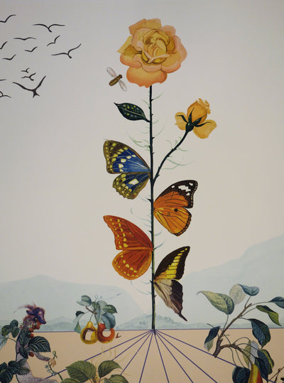 Salvador DALI : Flordali : La rose papillon, Lithographie originale (photo de détail 4) - Crédit photo : Galerie Art.Paris