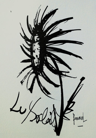 Bernard BUFFET : Le Tournesol, Gravure originale (photo de détail 2) - Crédit photo : Galerie Art.Paris