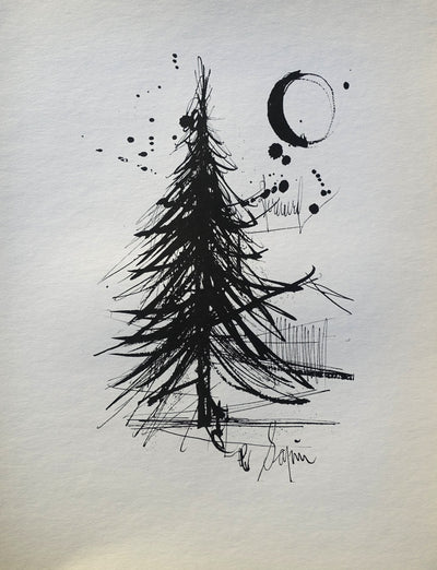 Bernard BUFFET : Le sapin, Gravure originale (vue générale) - Crédit photo : Galerie Art.Paris